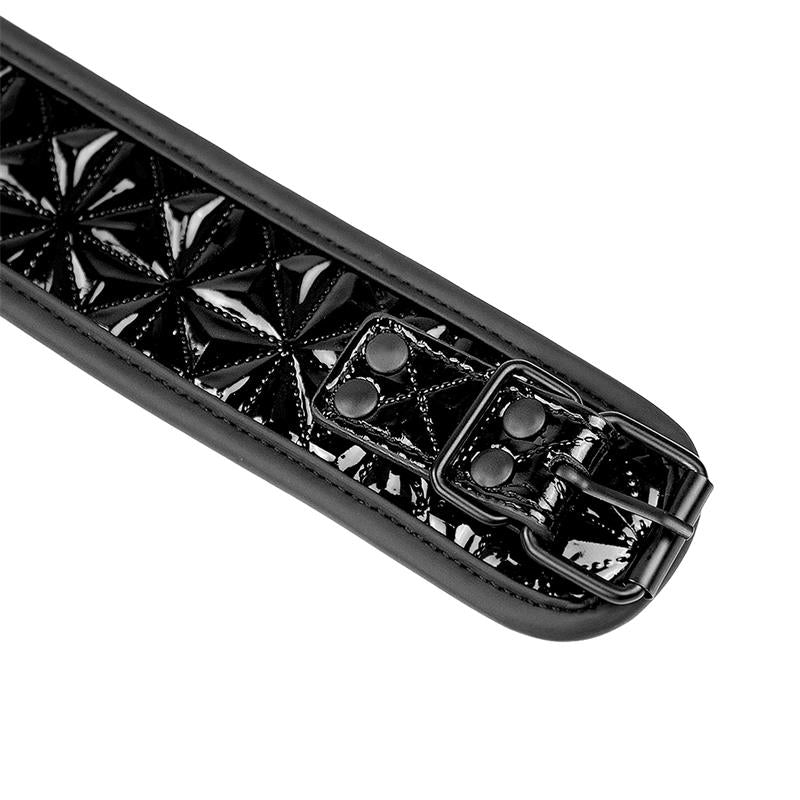 BEGME - BLACK EDITION PREMIUM VEGAN LEATHER COLLAR WITH NEOPRENE LINING