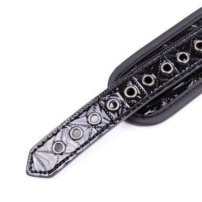 BLACK SAPPHIRE - COLLAR WITH LEASH SAPPHIRE VEGAN LEATHER
