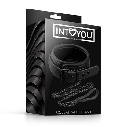 INTOYOU BLACK SHADOW - COLLAR WITH LEASH VEGAN LEATHER