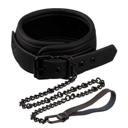 INTOYOU BLACK SHADOW - COLLAR WITH LEASH VEGAN LEATHER