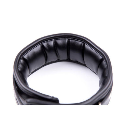 LATETOBED BDSM LINE - COLLAR WITH METAL LEASH AND PEDDED INTERIOR BLACK