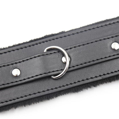 LATETOBED BDSM LINE - COLLAR WITH METAL LEASH BLACK