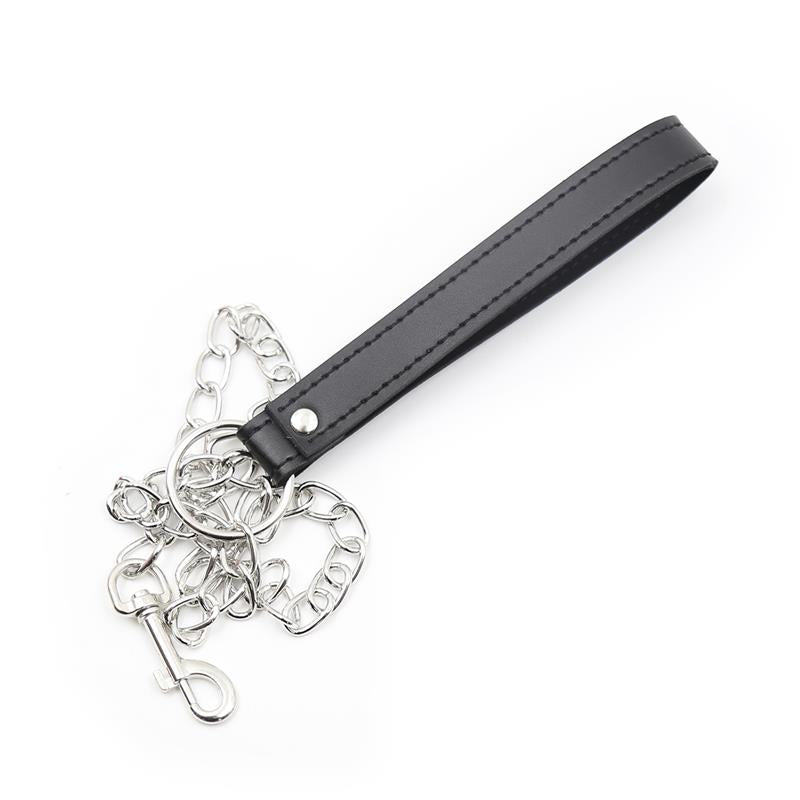 LATETOBED BDSM LINE - COLLAR WITH METAL LEASH BLACK