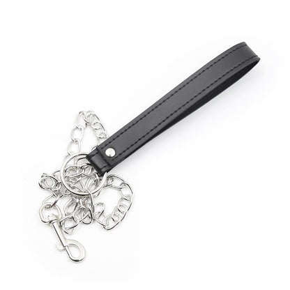 LATETOBED BDSM LINE - COLLAR WITH METAL LEASH BLACK