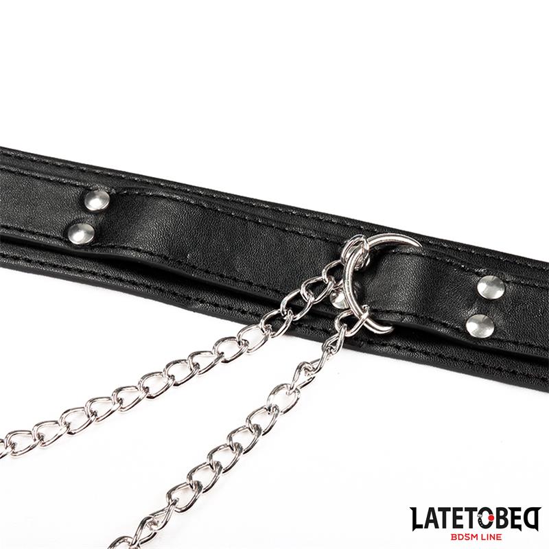 LATETOBED BDSM LINE - COLLAR WITH NIPPLE CLAMPS