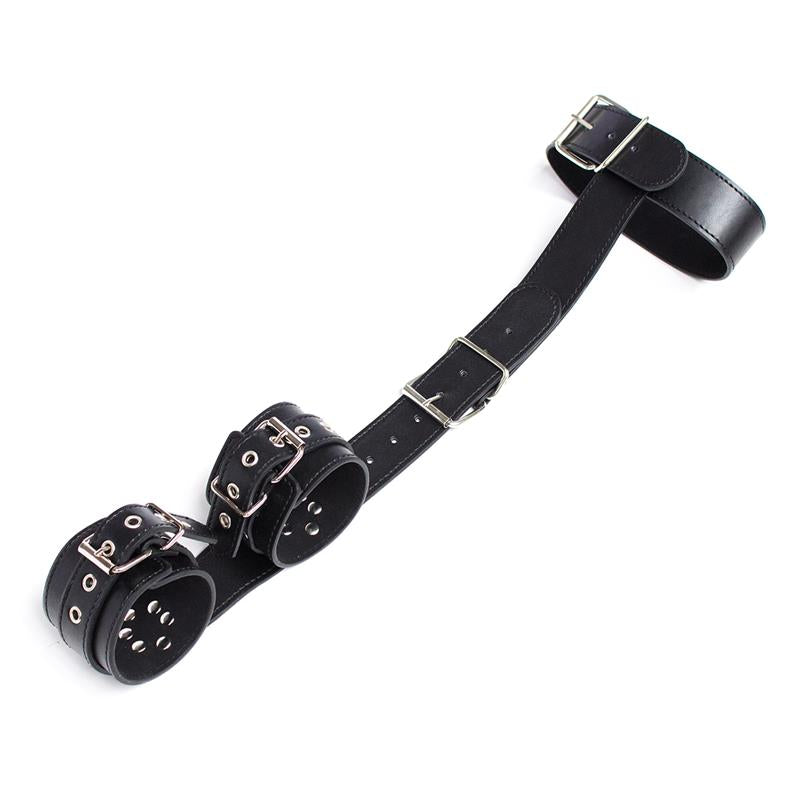 LATETOBED BDSM LINE - COLLAR WITH RESTRAINTS ADJUSTABLE BLACK
