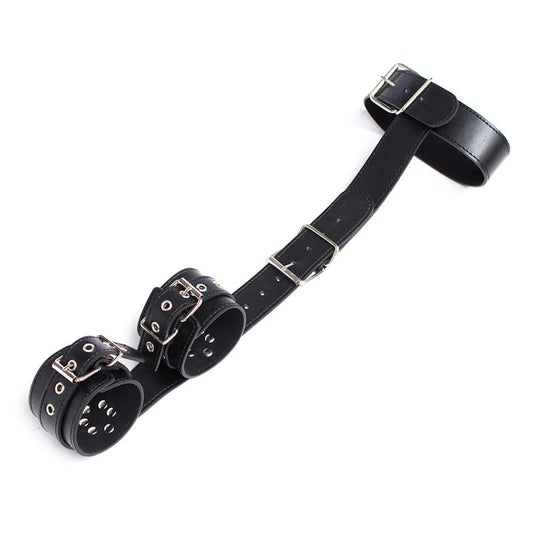 LATETOBED BDSM LINE - COLLAR WITH RESTRAINTS ADJUSTABLE BLACK