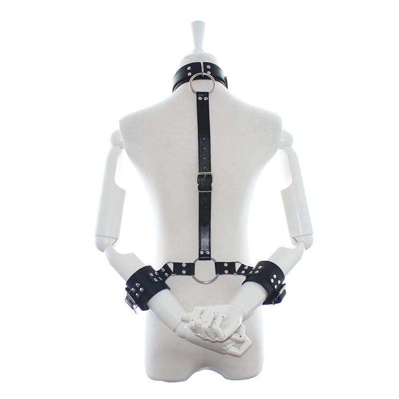 LATETOBED BDSM LINE - COLLAR WITH RESTRAINTS ADJUSTABLE BLACK