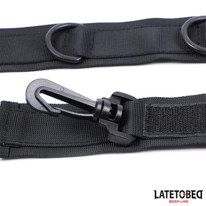 LATETOBED BDSM LINE - COLLAR WITH WRIST RESTRAINTS NYLON