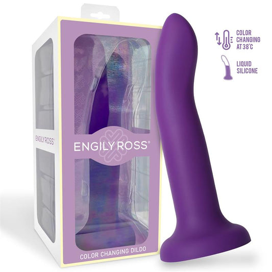 DILDOX BY ENGILY ROSS - COLOR-CHANGING DILDO PURPLE TO PINK SIZE L 21 CM