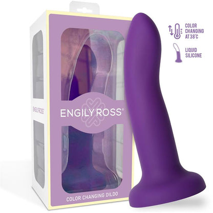 DILDOX BY ENGILY ROSS - COLOR CHANGING DILDO PURPLE TO PINK SIZE S 14 CM