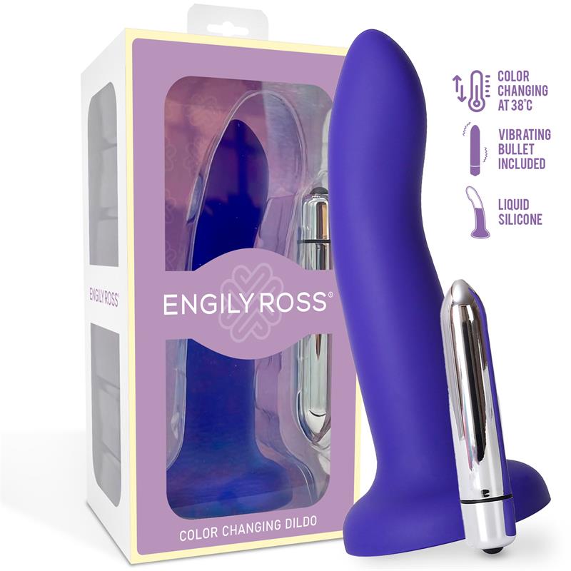 DILDOX BY ENGILY ROSS - COLOR-CHANGING DILDO PURPLE TO PINK SIZE S 14 CM