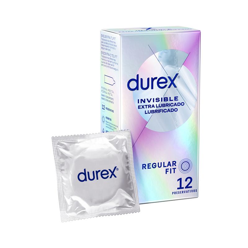 DUREX - EXTRA LUBRICATED INVISIBLE CONDOMS 12 UNITS