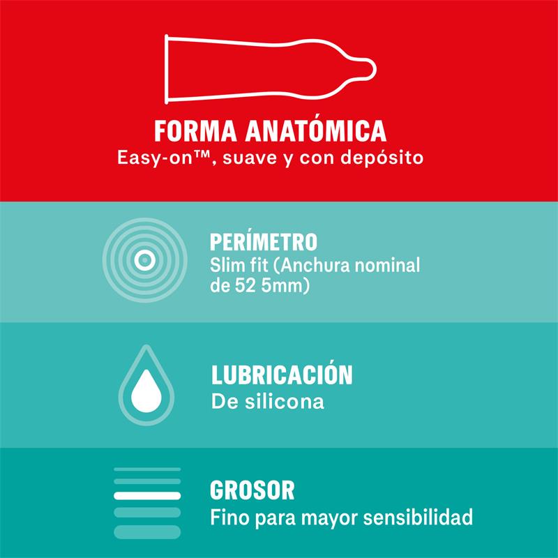 DUREX - CONDOMS SENSITIVO SLIM FIT 10 UNITS
