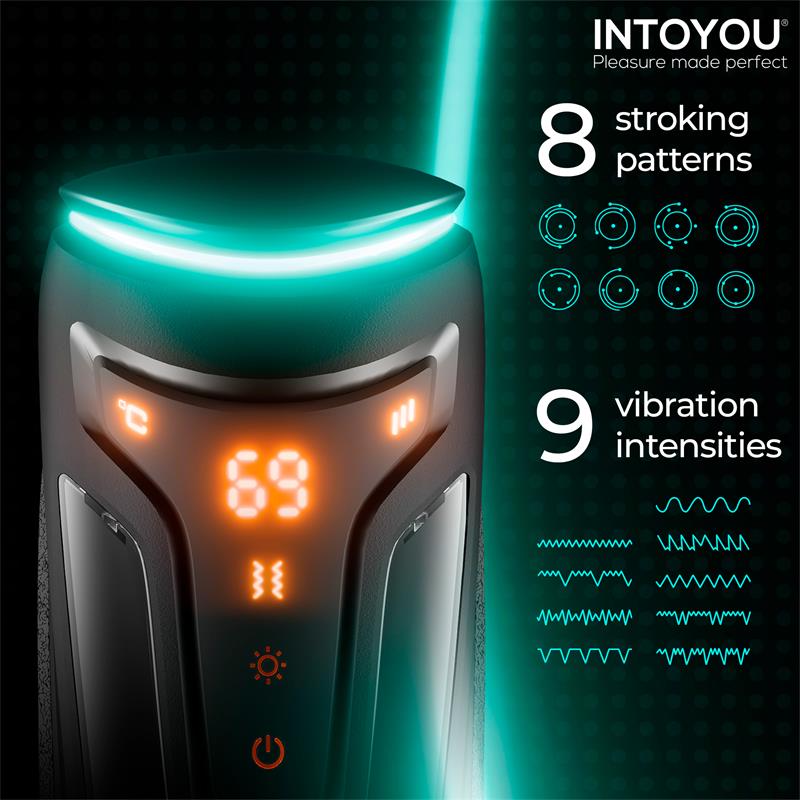 INTOYOU - MASTURBATEUR MASCULIN CONOR AVEC FONCTIONS DE VA-ET-VIENT, VIBRATION ET CHALEUR