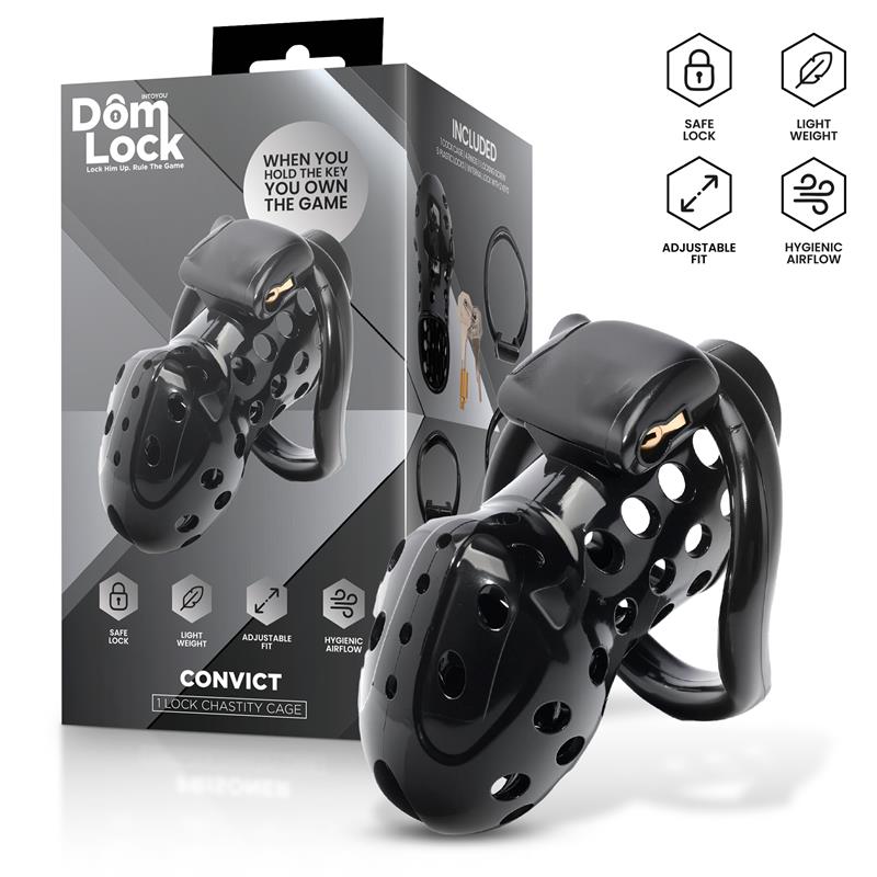 DOMLOCK - CONVICT CHASTITY CAGE WITH INTERNAL LOCK