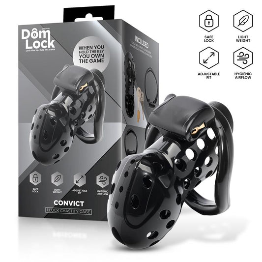 DOMLOCK - CONVICT CHASTITY CAGE WITH INTERNAL LOCK