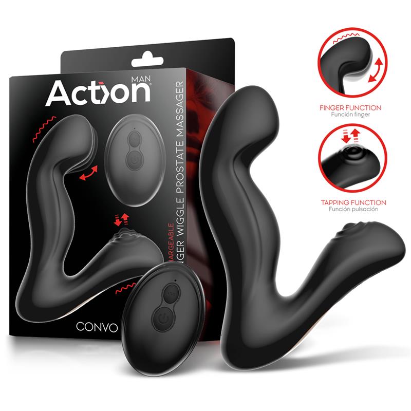 ACTION - CONVO PROSTATE MASSAGER WITH TAPPING AND FINGER WIGGLE FUNCTION
