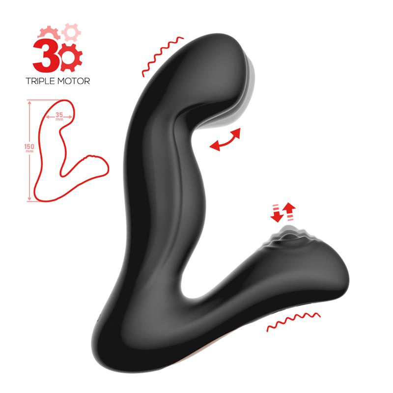 ACTION - CONVO PROSTATE MASSAGER WITH TAPPING AND FINGER WIGGLE FUNCTION