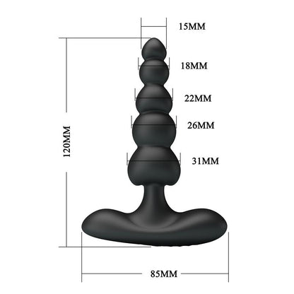 PRETTY LOVE - CORBAN ANAL VIBRATOR 10 VIBRATIONS BLACK