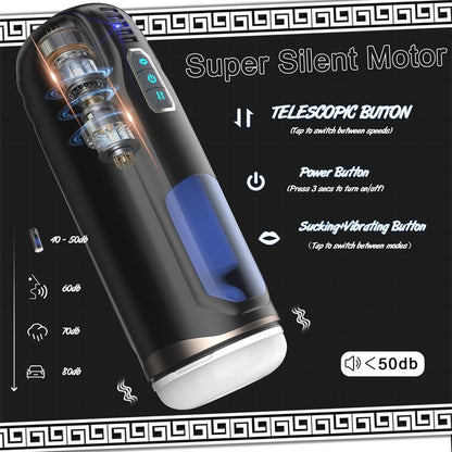 JUICY LAMOUR - COSIMA MASTURBATOR WITH THRUSTING, VIBRATION AND SUCTION EFECT
