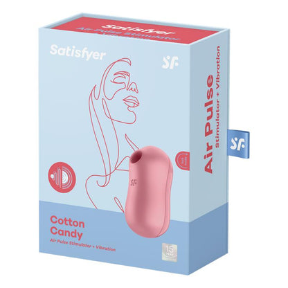 SATISFYER - COTTON CANDY CLITORIS SUCKER AND VIBRATOR LIGHT RED