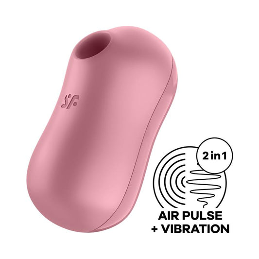 SATISFYER - COTTON CANDY CLITORIS SUCKER AND VIBRATOR LIGHT RED