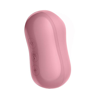SATISFYER - COTTON CANDY CLITORIS SUCKER AND VIBRATOR LIGHT RED