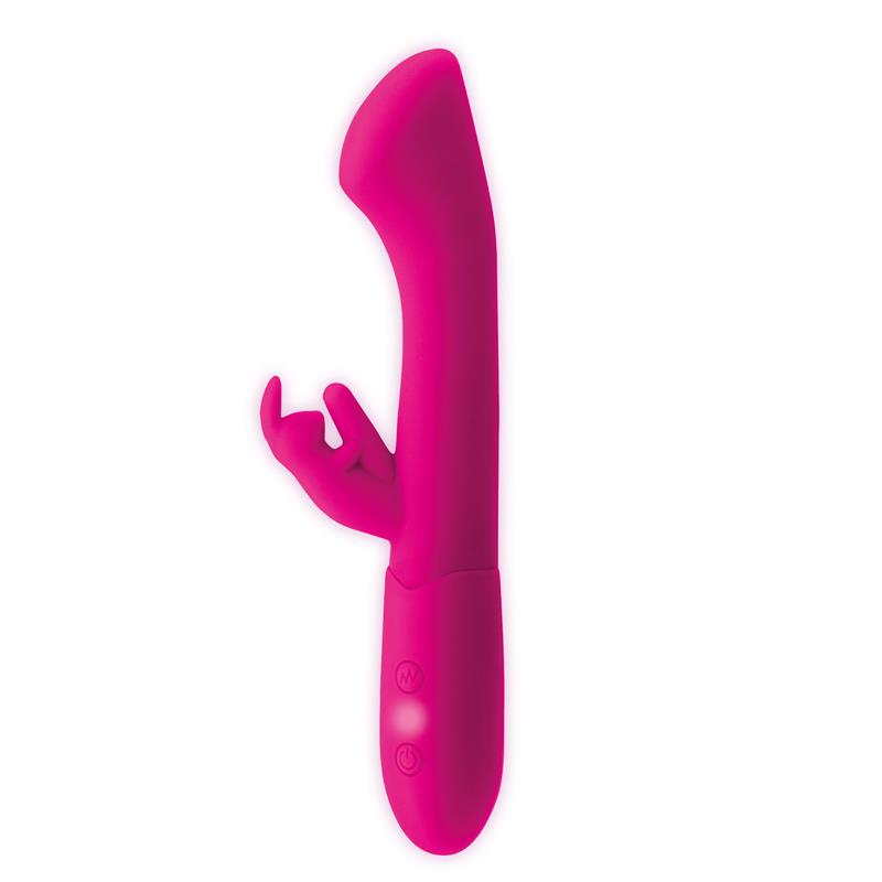 GOODIES - COTTON G-SPOT AND RABBIT VIBE USB SILICONE FUCHSIA