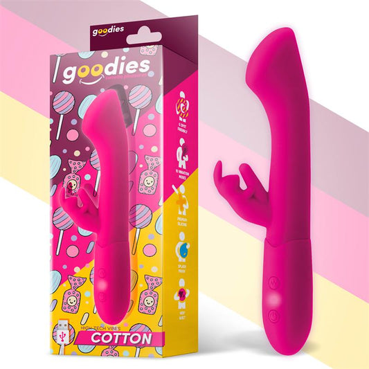 GOODIES - COTTON G-SPOT AND RABBIT VIBE USB SILICONE FUCHSIA