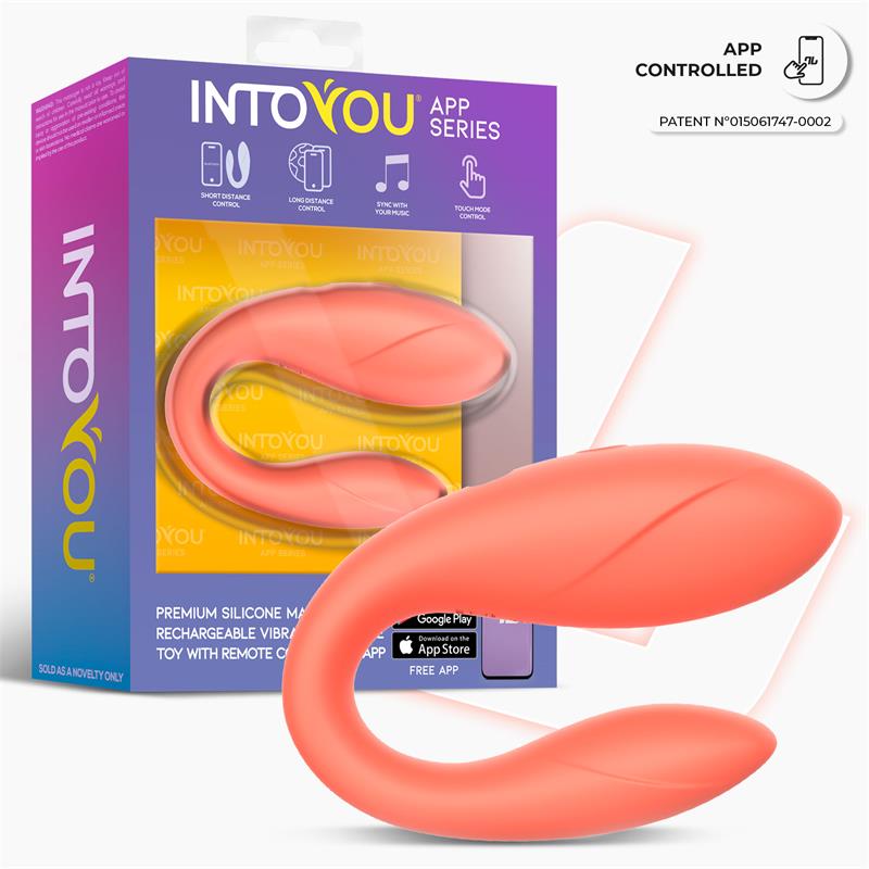 INTOYOU APP SERIES - COUPLE TOY WITH APP FLEXIBLE SILICONE SALMON