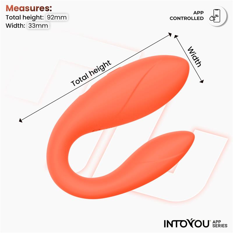 INTOYOU APP SERIES - COUPLE TOY WITH APP FLEXIBLE SILICONE SALMON