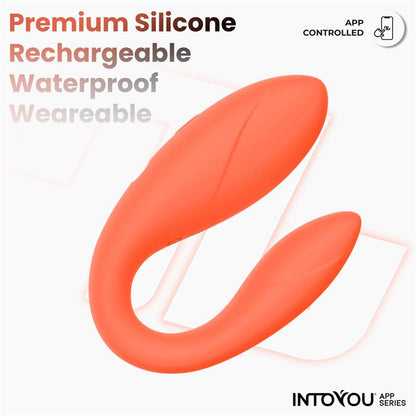 INTOYOU APP SERIES - COUPLE TOY WITH APP FLEXIBLE SILICONE SALMON