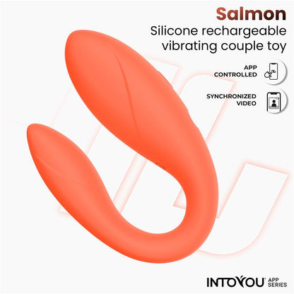 INTOYOU APP SERIES - COUPLE TOY WITH APP FLEXIBLE SILICONE SALMON