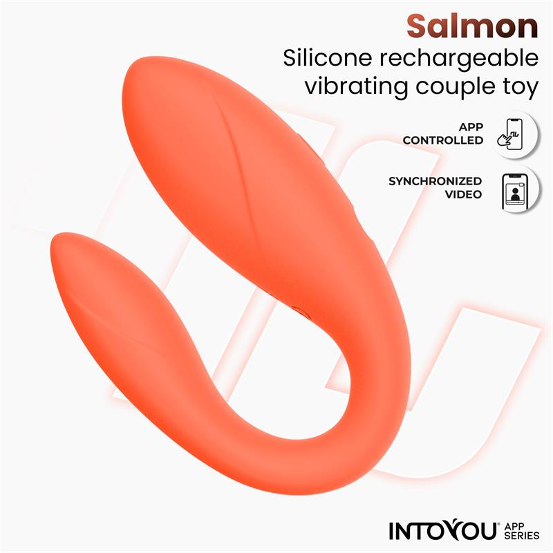INTOYOU APP SERIES - COUPLE TOY WITH APP FLEXIBLE SILICONE SALMON