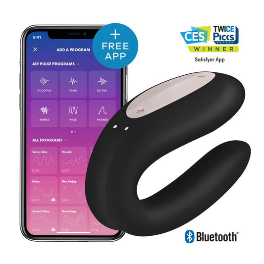 SATISFYER - COUPLE VIBE WITH APP DOUBLE JOY BLACK