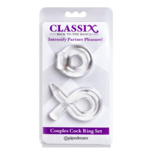 CLASSIX - COUPLES COCK RING SET CLEAR
