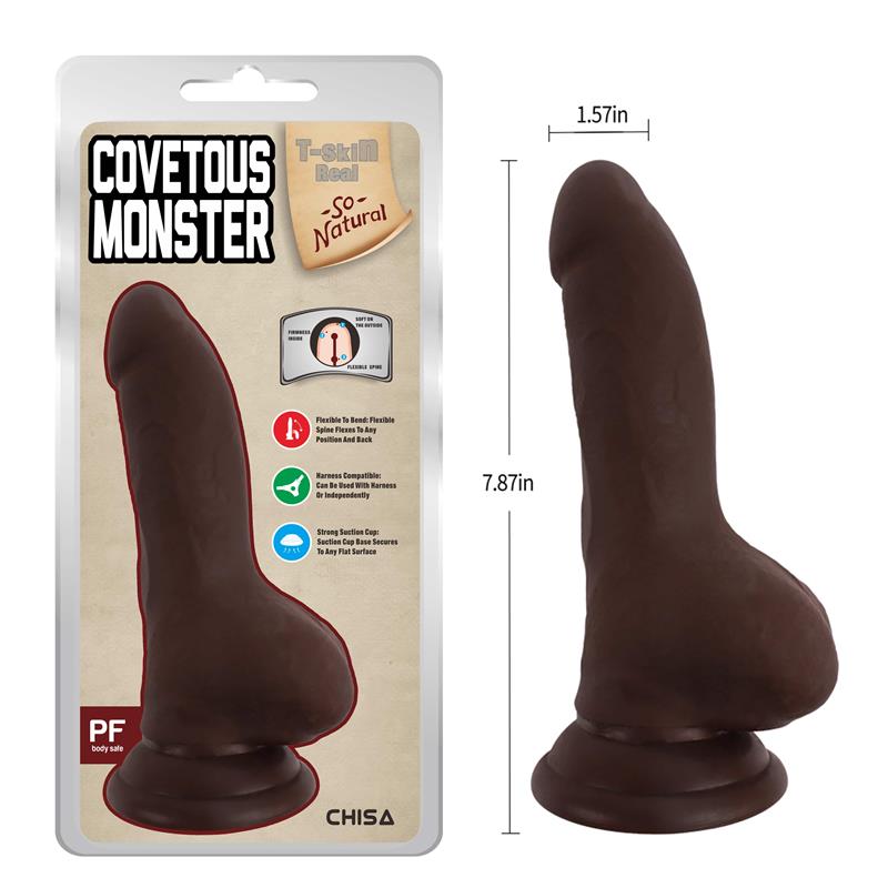 CHISA - COVETOUS MONSTER DUAL-DENSITY DILDO BROWN 20CM
