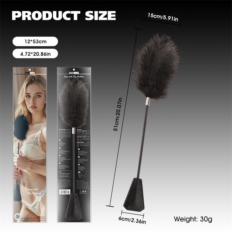 CHISA - CROP WITH BIG FEATHERS BLACK