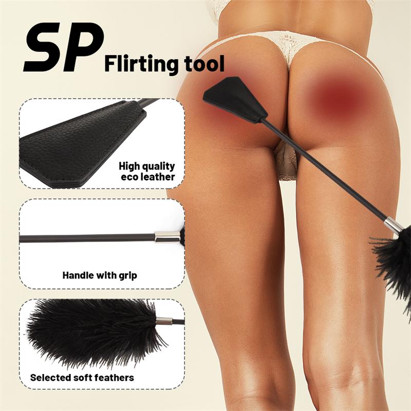 CHISA - CROP WITH FEATHERS BLACK