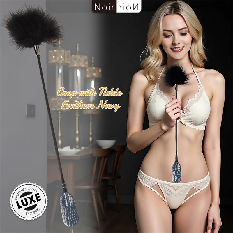 CHISA - CROP WITH TICKLE FEATHERS NAVY