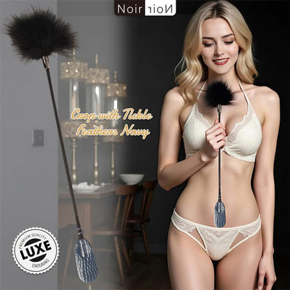CHISA - CROP WITH TICKLE FEATHERS NAVY