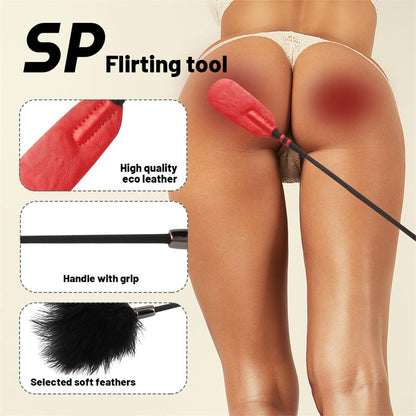 CHISA - CROP WITH TICKLE FEATHERS RED