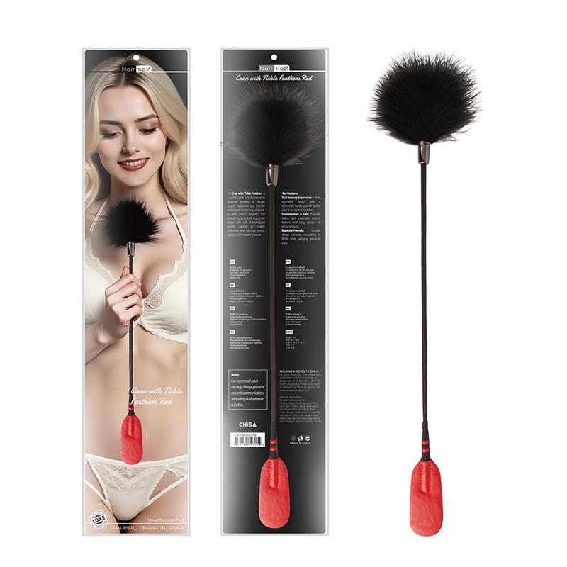 CHISA - CROP WITH TICKLE FEATHERS RED