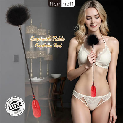 CHISA - CROP WITH TICKLE FEATHERS RED