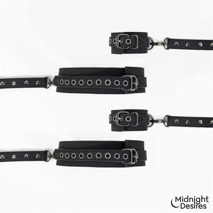 MIDNIGHT DESIRES - CUFFS AND THIGH HOGTIE SET