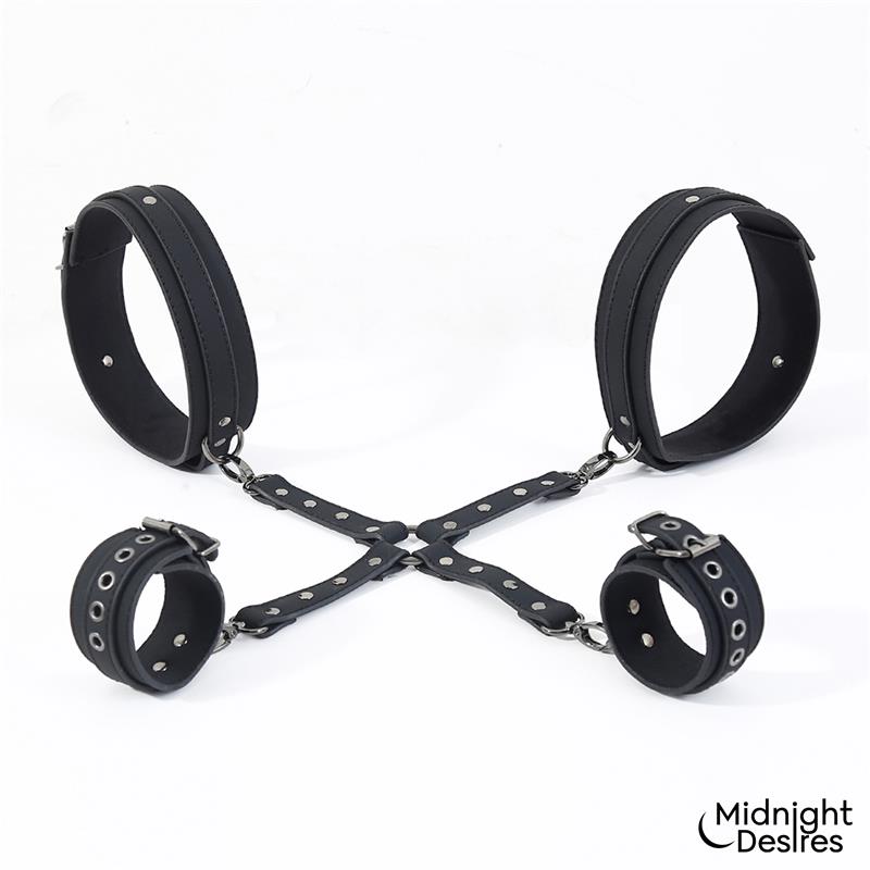 MIDNIGHT DESIRES - CUFFS AND THIGH HOGTIE SET