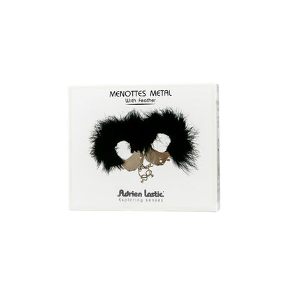 ADRIEN LASTIC - CUFFS METAL AND FEATHERS BLACK