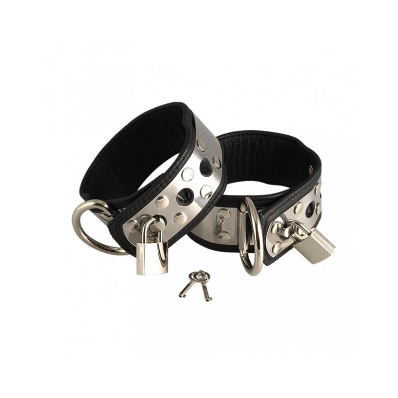 BONDAGE PLAY - CUFFS WITH METAL AND PADLOCK-ADJUSTABLE