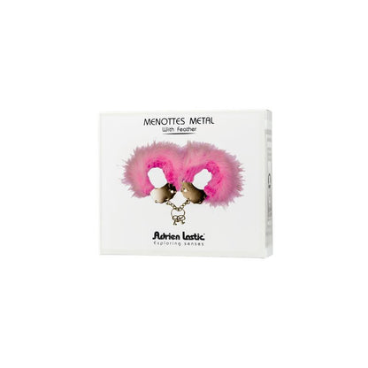 ADRIEN LASTIC - CUFS METAL AND FEATHERS PINK